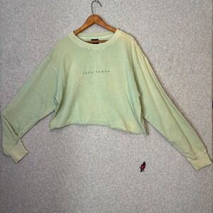 Outfitters Trading Co Lake Tahoe Women's‎ Large Cropped Sweatshirt Sage Green